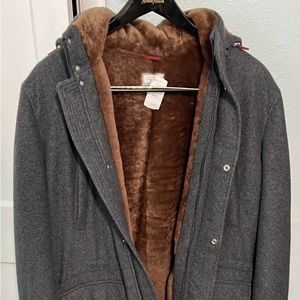 Brunello Cucinelli Cashmere, Fur Lined Coat. NWT, never worn. Size 50/Large.